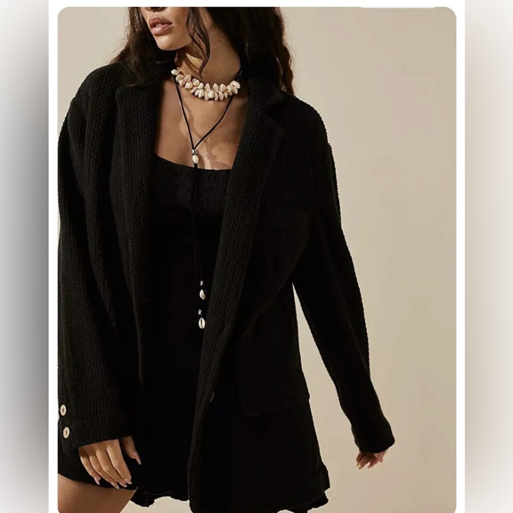 Free People Like A Cloud Blazer Black